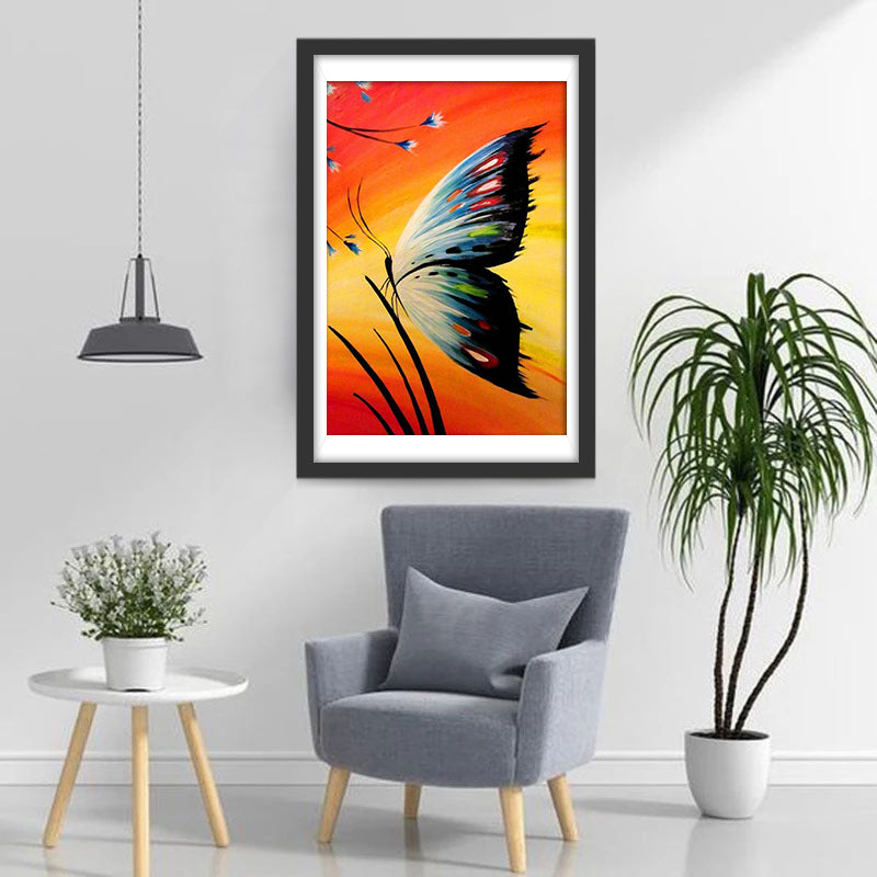 Cartoon Butterfly and Red Clouds 5D DIY Diamond Painting Kits