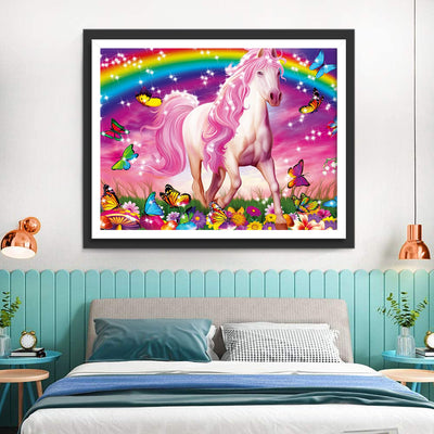 Butterflies and Pink Horse 5D DIY Diamond Painting Kits