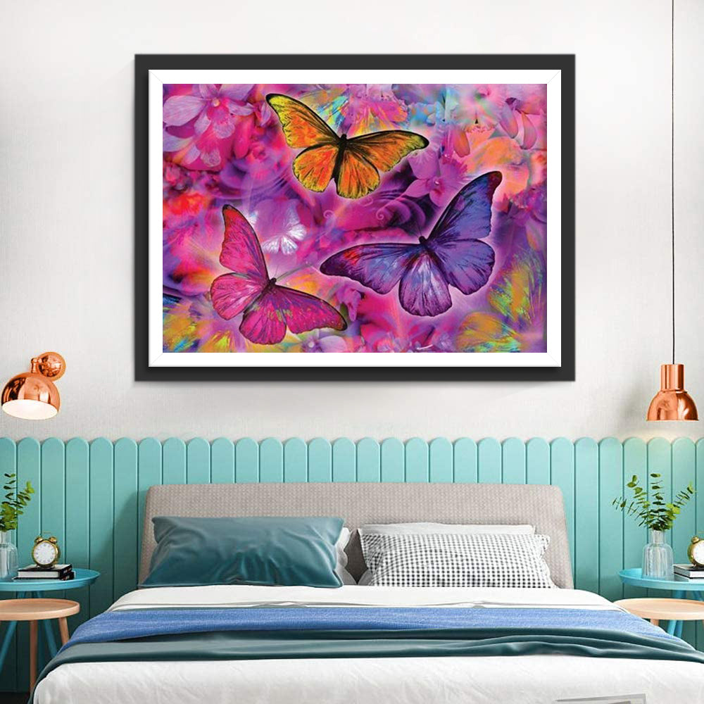 Three Flying Butterflies Diamond Painting