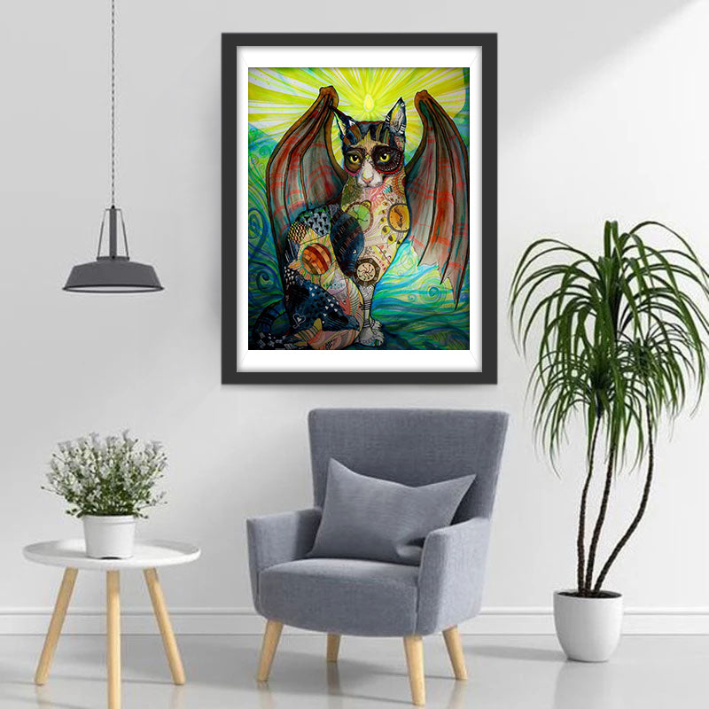 Bat Cat Diamond Painting