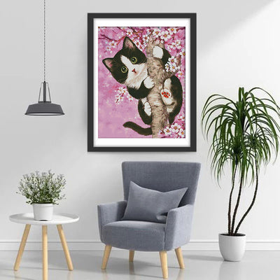 Cherry Blossom Cat 5D DIY Diamond Painting Kits