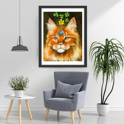 Clovers and Cat Diamond Painting