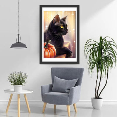 Black Cat and Pumpkin Diamond Painting