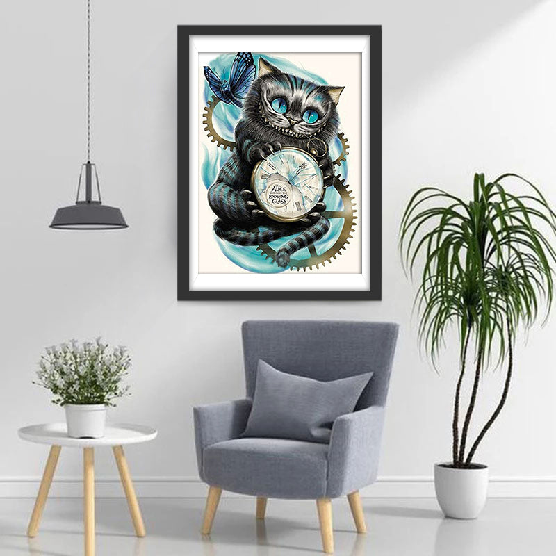 Creepy Pocket Watch Cat Diamond Painting