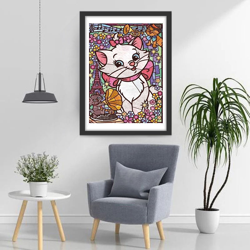 White Cat and Little Brown Cat Diamond Painting