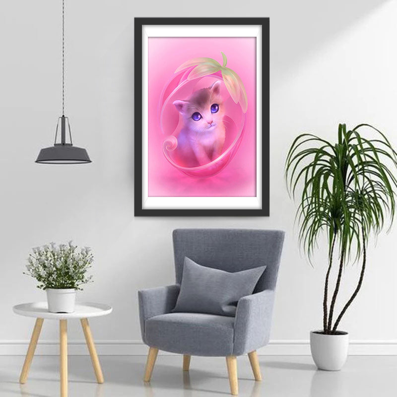 Cat in a Strawberry Diamond Painting