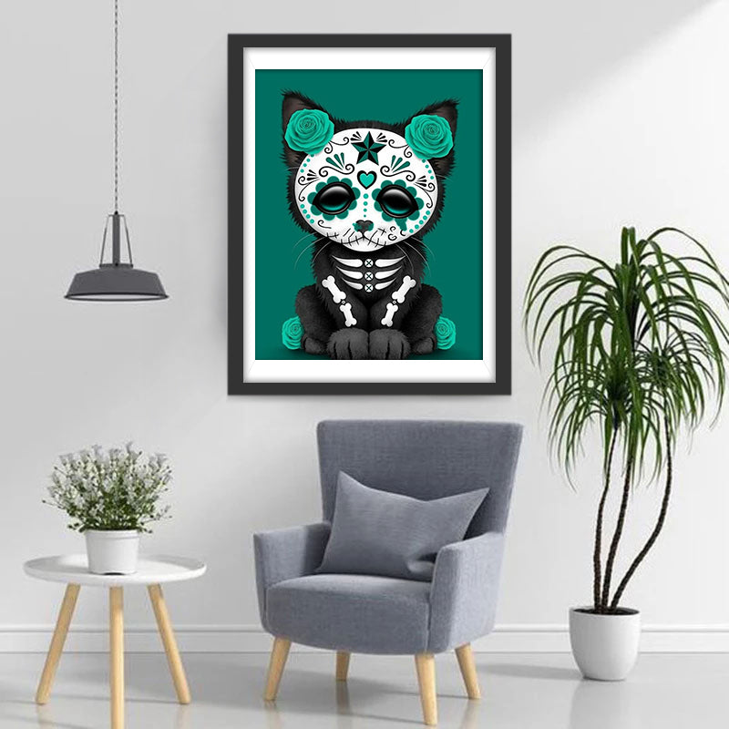 Skeleton kitten Diamond Painting