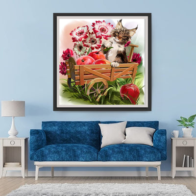 Cat and Cineraria Diamond Painting