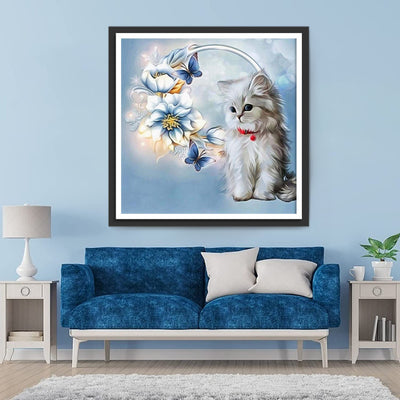 Flowers and Adorable Cat 5D DIY Diamond Painting Kits