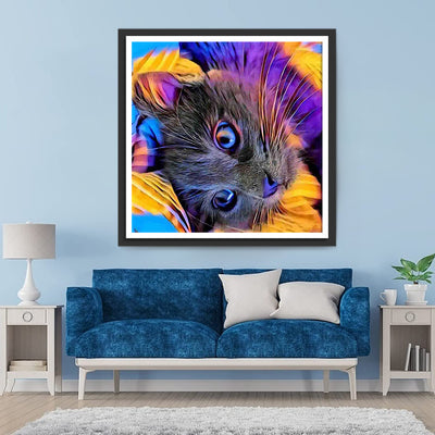 Purple Cat Diamond Painting