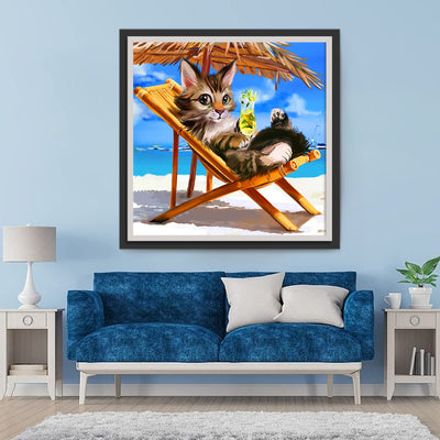 Cat on Vacation Diamond Painting