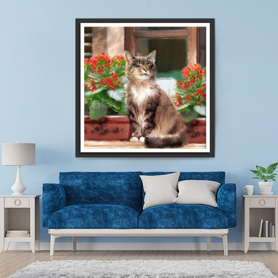 Cat Enjoying the Sun Diamond Painting