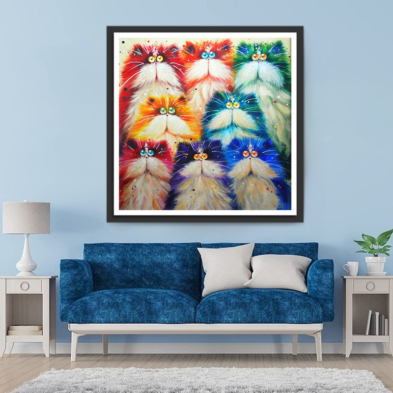 Colourful Silly Cats Diamond Painting