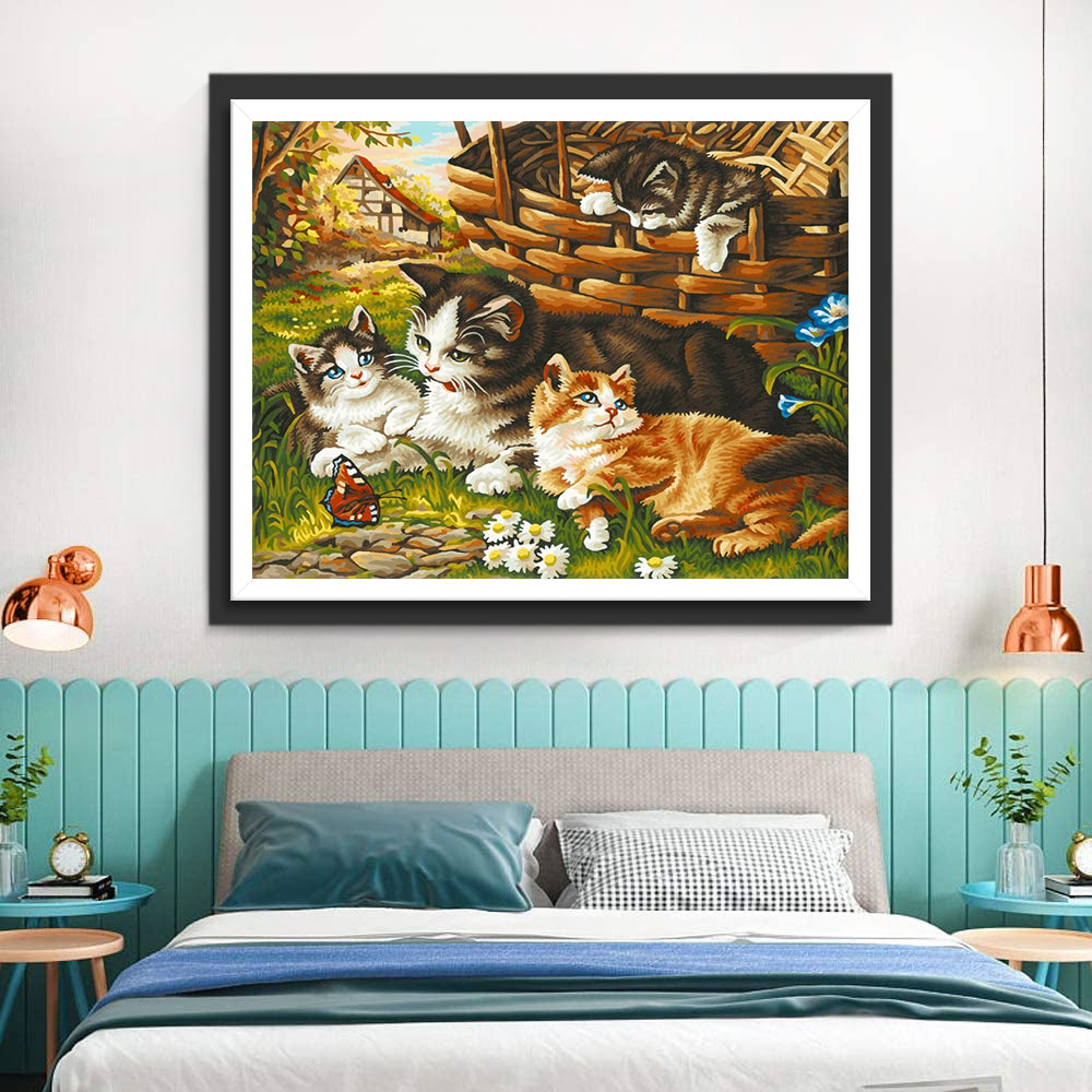 Cat Family Diamond Painting