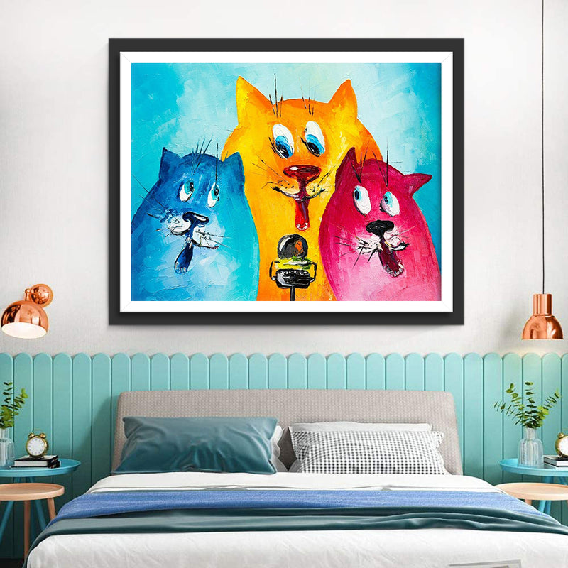 Three Creepy Cats Diamond Painting