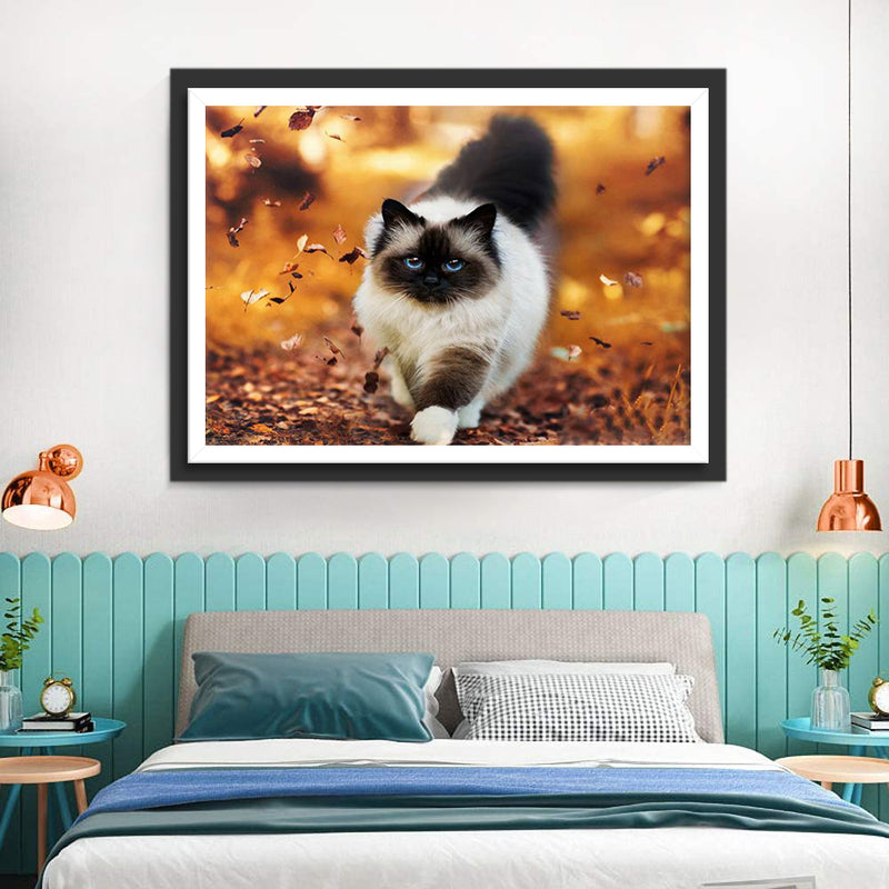 Siamese cats and Fallen leaves 5D DIY Diamond Painting Kits