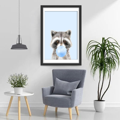 Raccoon and Blue Ball  Diamond Painting