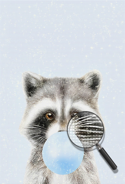 Raccoon and Blue Ball  Diamond Painting