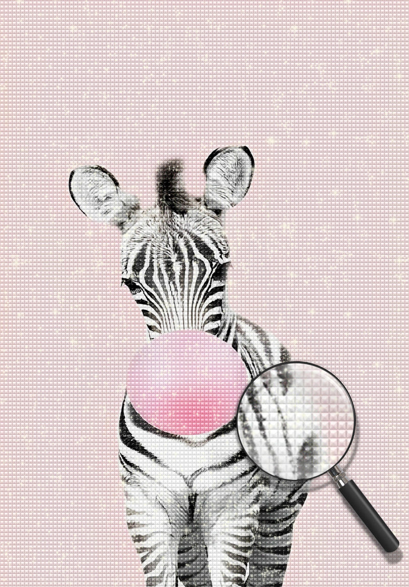 Zebra and Pink Ball Kids Diamond Painting