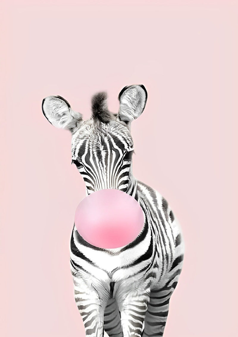 Zebra and Pink Ball Kids Diamond Painting