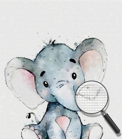 Cute Grey Baby Elephant Cartoon for Kids 5D DIY Diamond Painting Kits