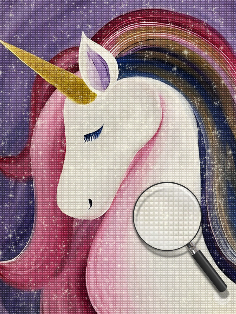 Unicorn with Closed Eyes Diamond Painting