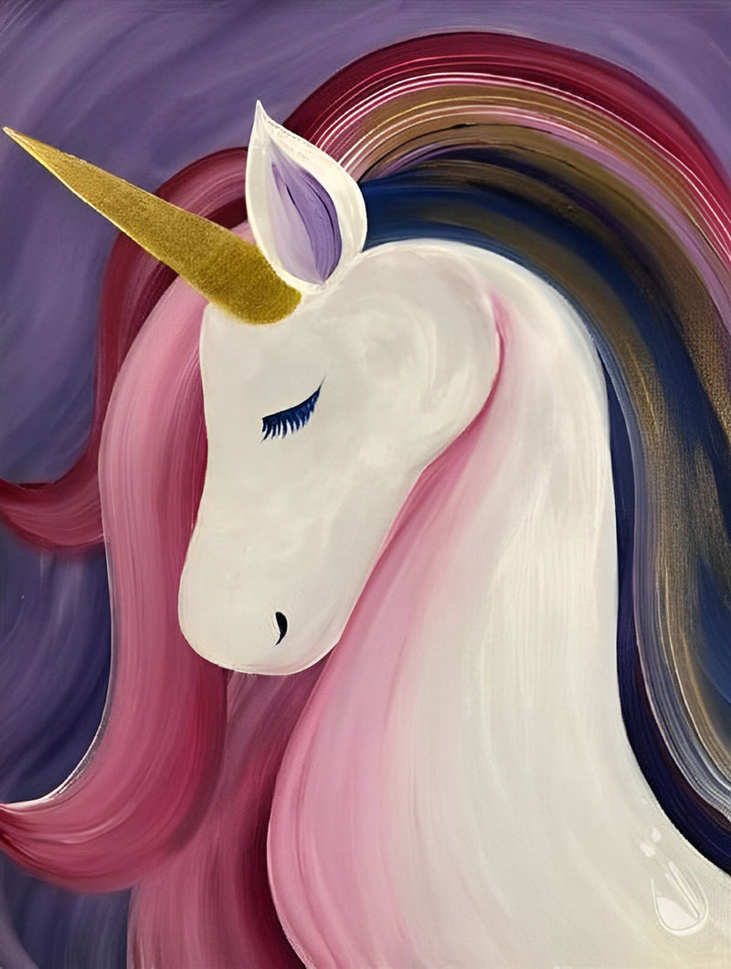 Unicorn with Closed Eyes Diamond Painting