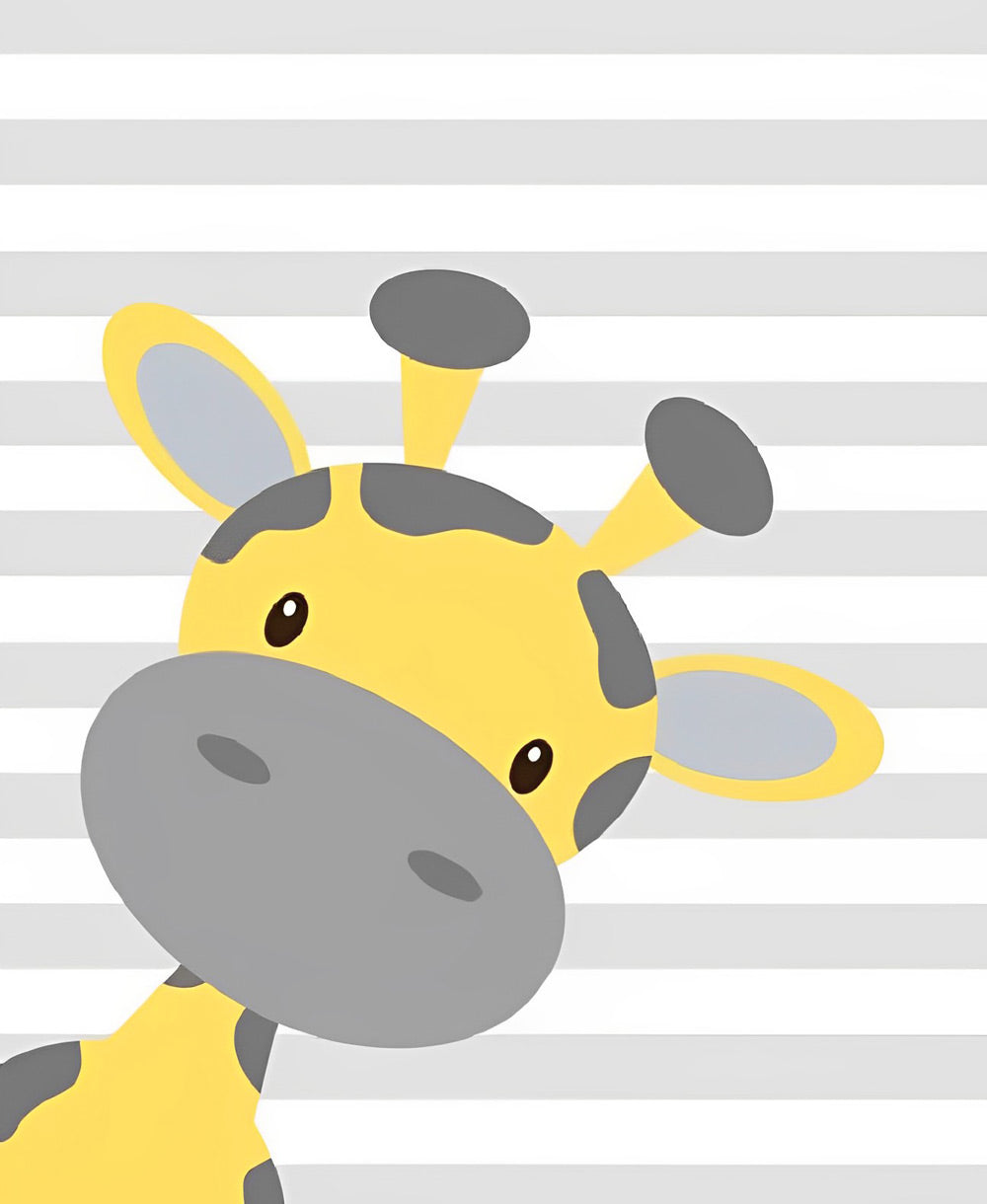 Cartoon Giraffe Leaning Diamond Painting