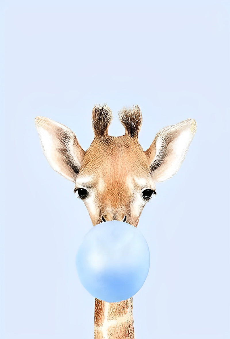 Giraffe and Blue Ball Diamond Painting