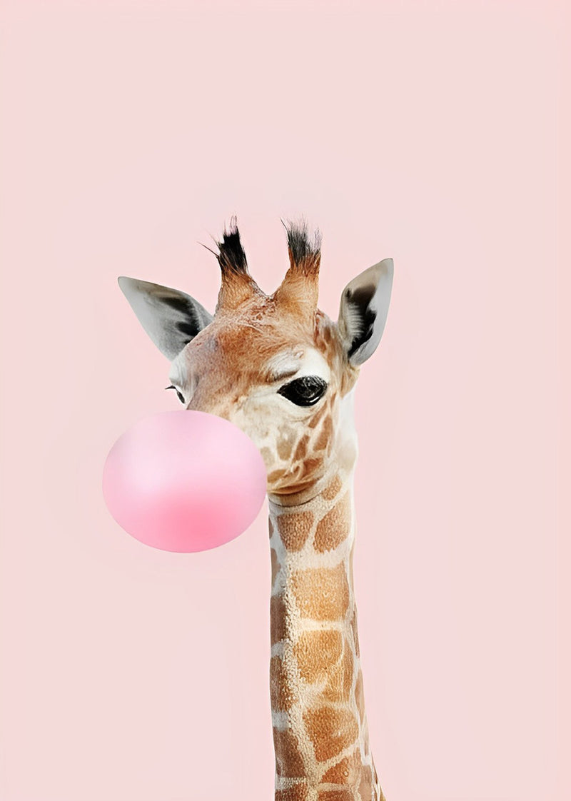 Giraffe and Bubble Gum Diamond Painting