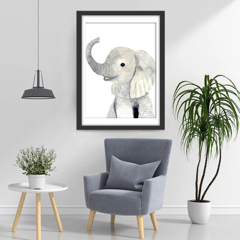 Cute baby elephant playing cartoon kids Diamond Painting