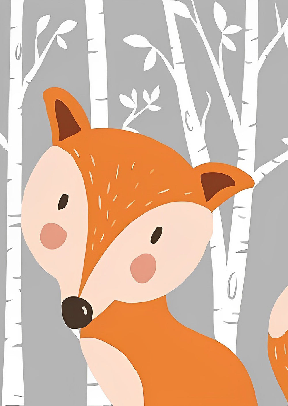 Cute Red Fox Cartoon Diamond Painting