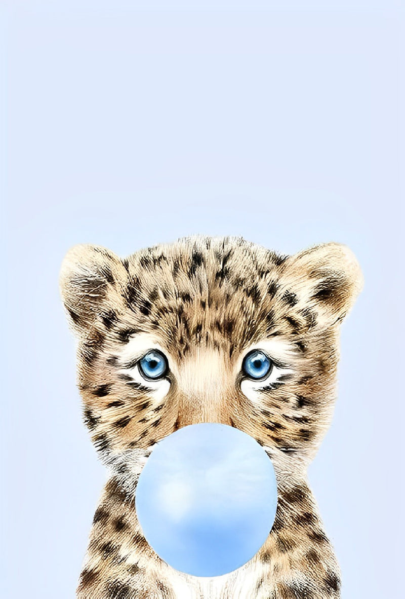Little Leopard Blowing a Balloon 5D DIY Diamond Painting Kits