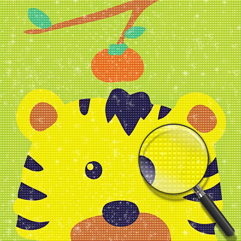 Yellow Tiger and Apple Cartoon 5D DIY Diamond Painting Kits