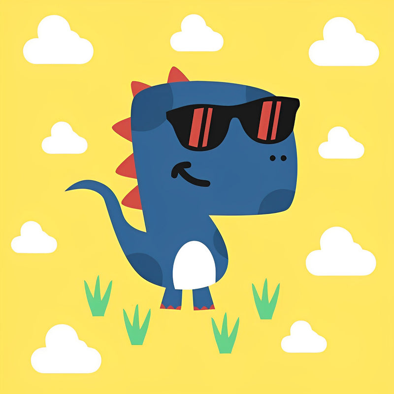 Dinosaur wearing sunglasses Kids Diamond Painting