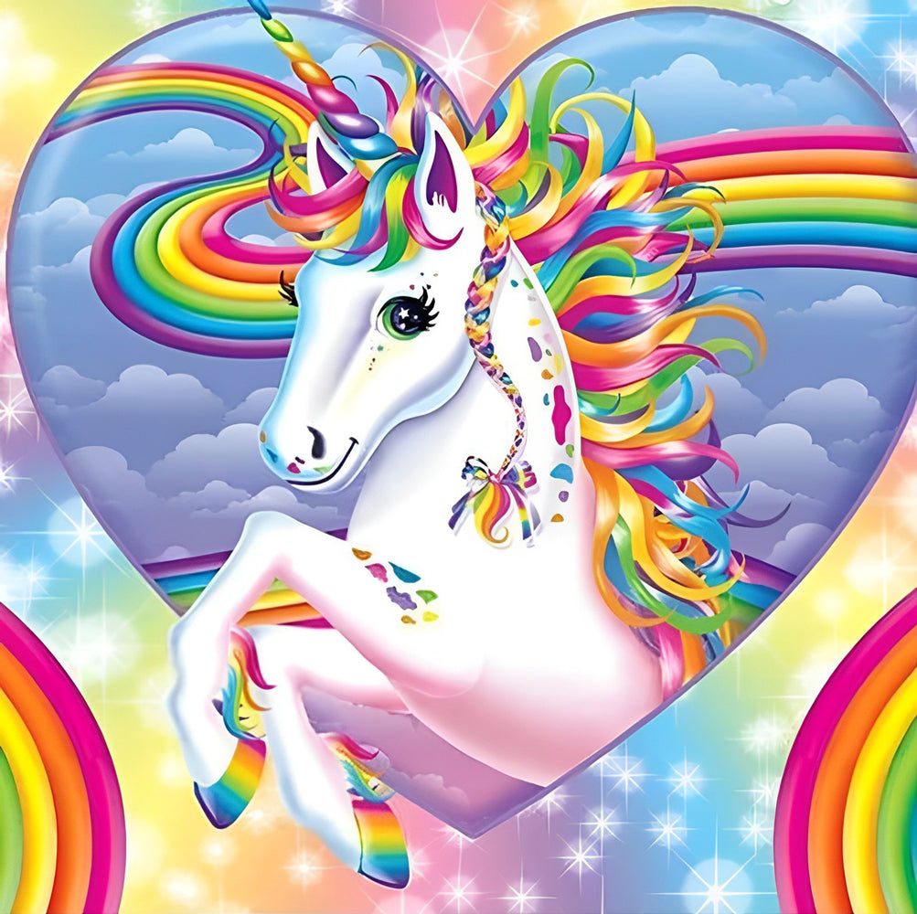 Unicorn, Heart and Rainbow Diamond Painting