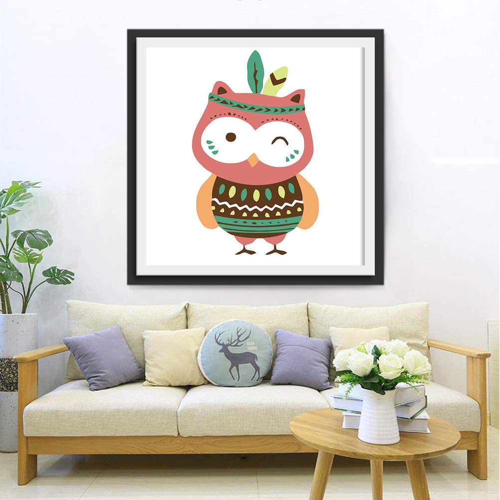 Owl with a Wink Diamond Painting