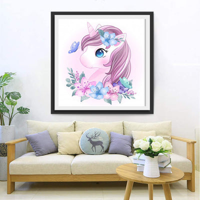 Pink Unicorn and Butterfly 5D DIY Diamond Painting Kits