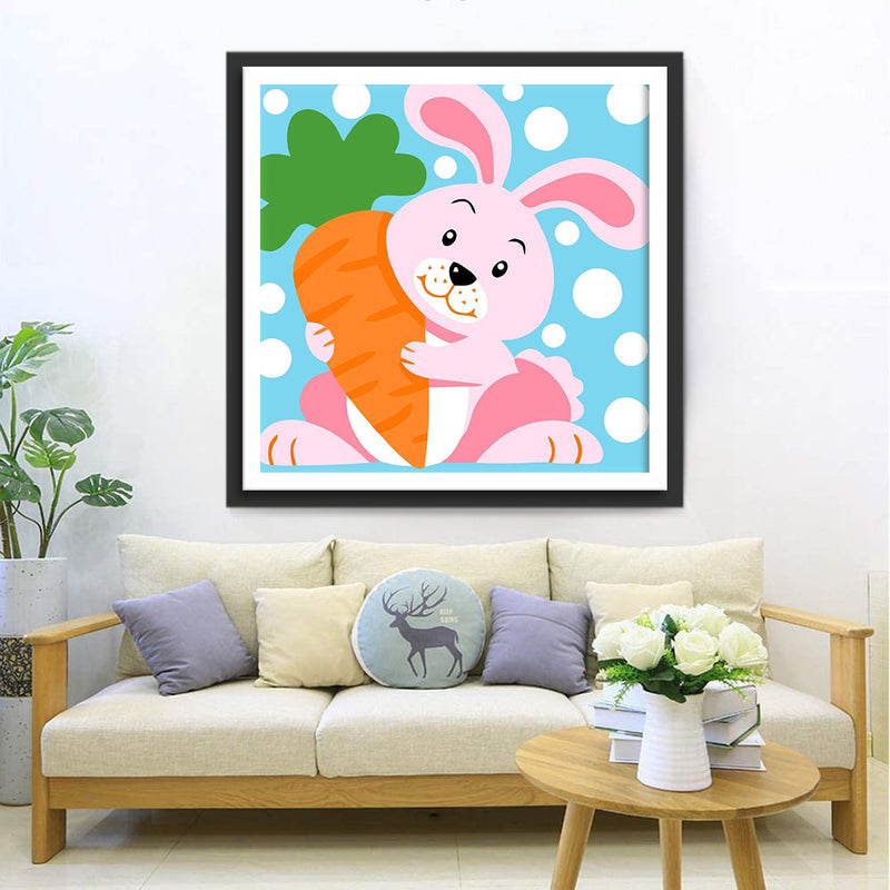 Rabbit with a Carrot Kids Diamond Painting