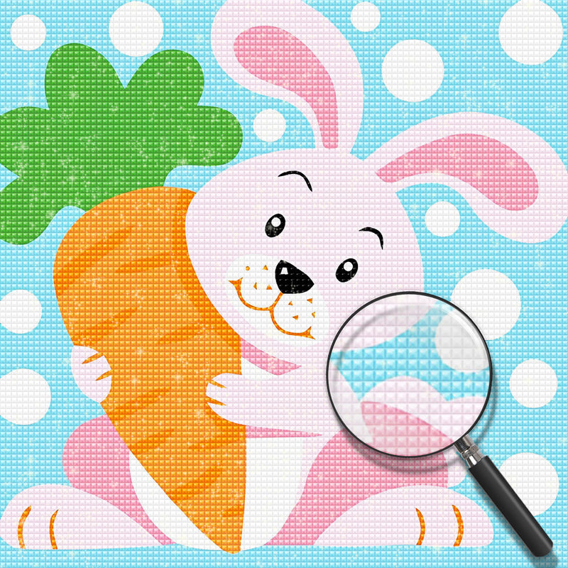 Rabbit with a Carrot Kids Diamond Painting