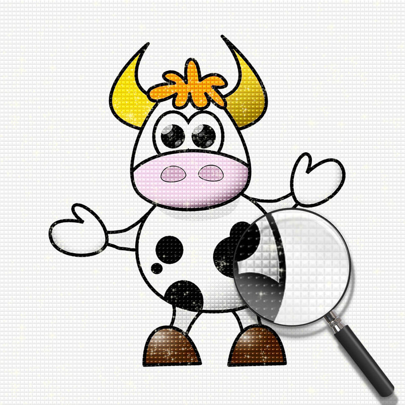 Cartoon Standing Cow for Children 5D DIY Diamond Painting Kits