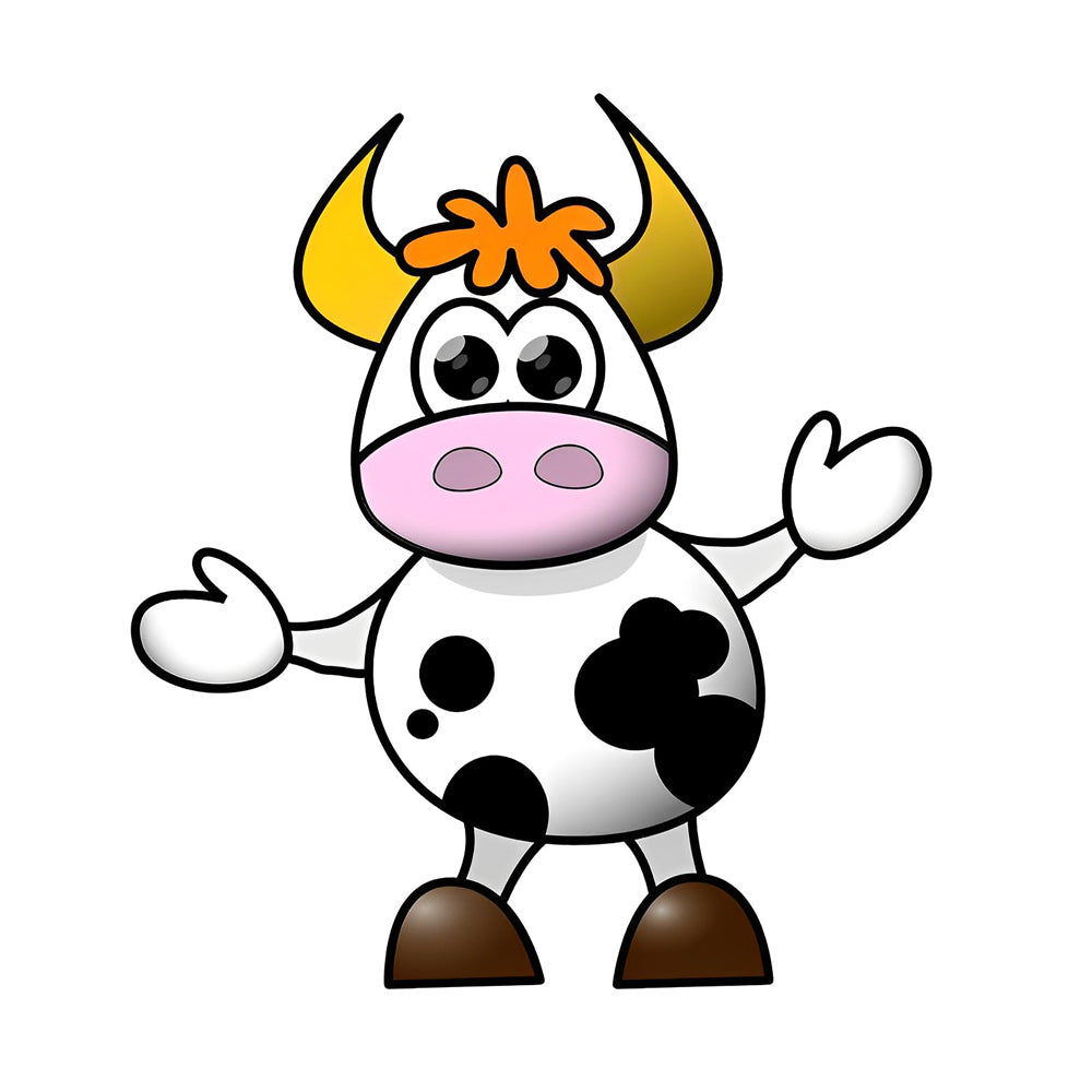 Cartoon Standing Cow for Children Diamond Painting
