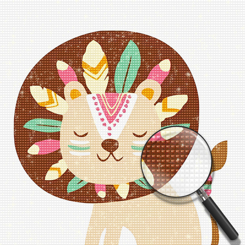 Cartoon Lion in the Tribe 5D DIY Diamond Painting Kits