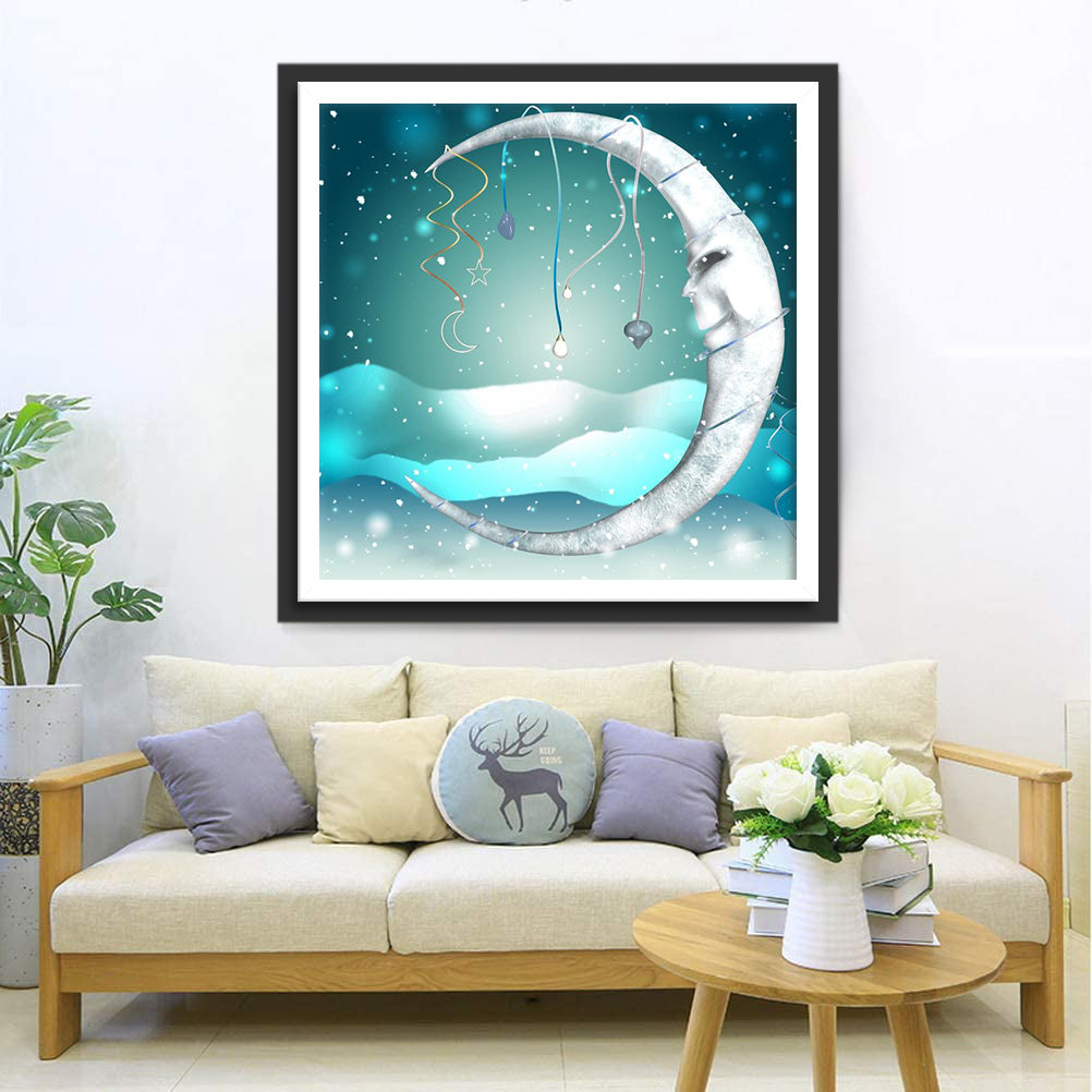 White Moon Diamond Painting