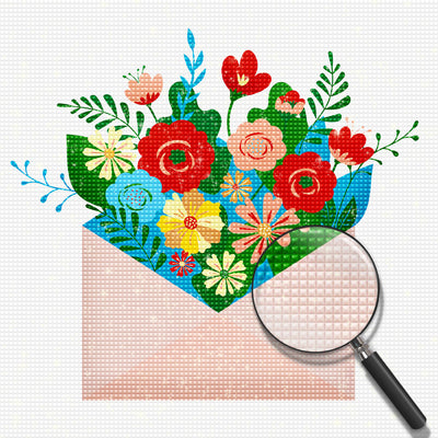 Floral envelope Kids Diamond Painting