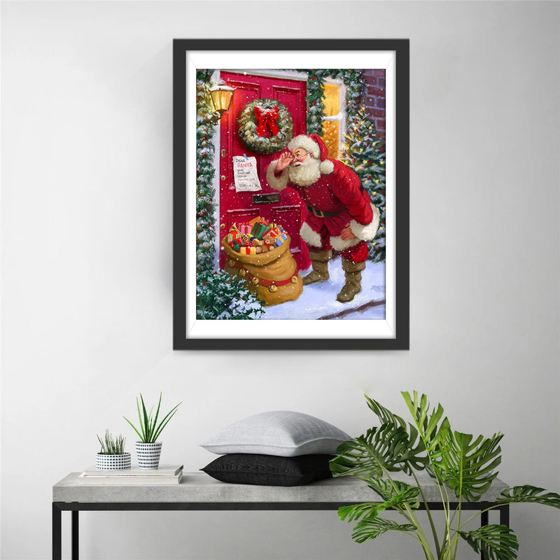 Santa Claus reading a message Diamond Painting