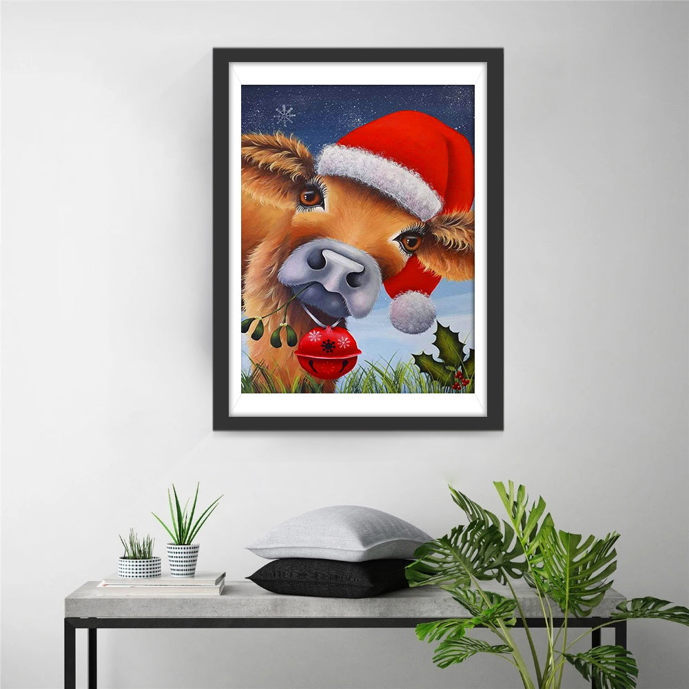 Christmas Cow Diamond Painting