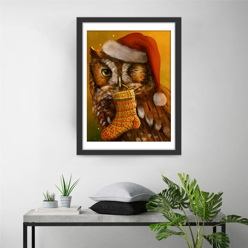 Owl with a sock Diamond Painting