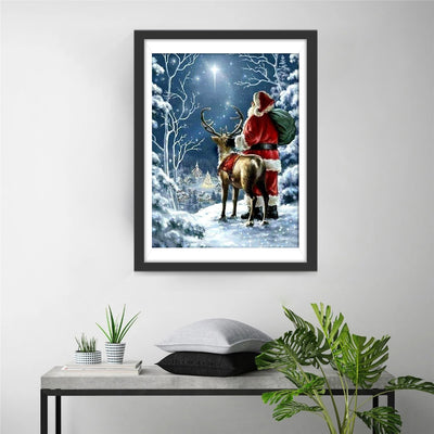 Santa's Reindeer Diamond Painting