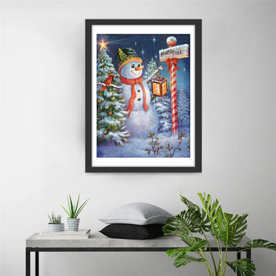 Christmas Snowman Painting Diamond Painting